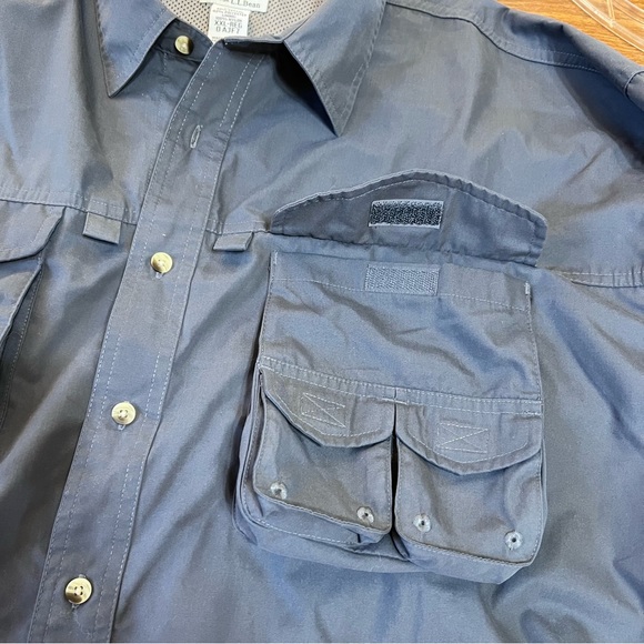 L.L. Bean Buzz Off Insect Shield Gray Button Up light weight Jacket size XXL Reg - Picture 7 of 14